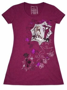 Disney Plum The Nightmare Before Christmas Graphic Tee with Rose Accents